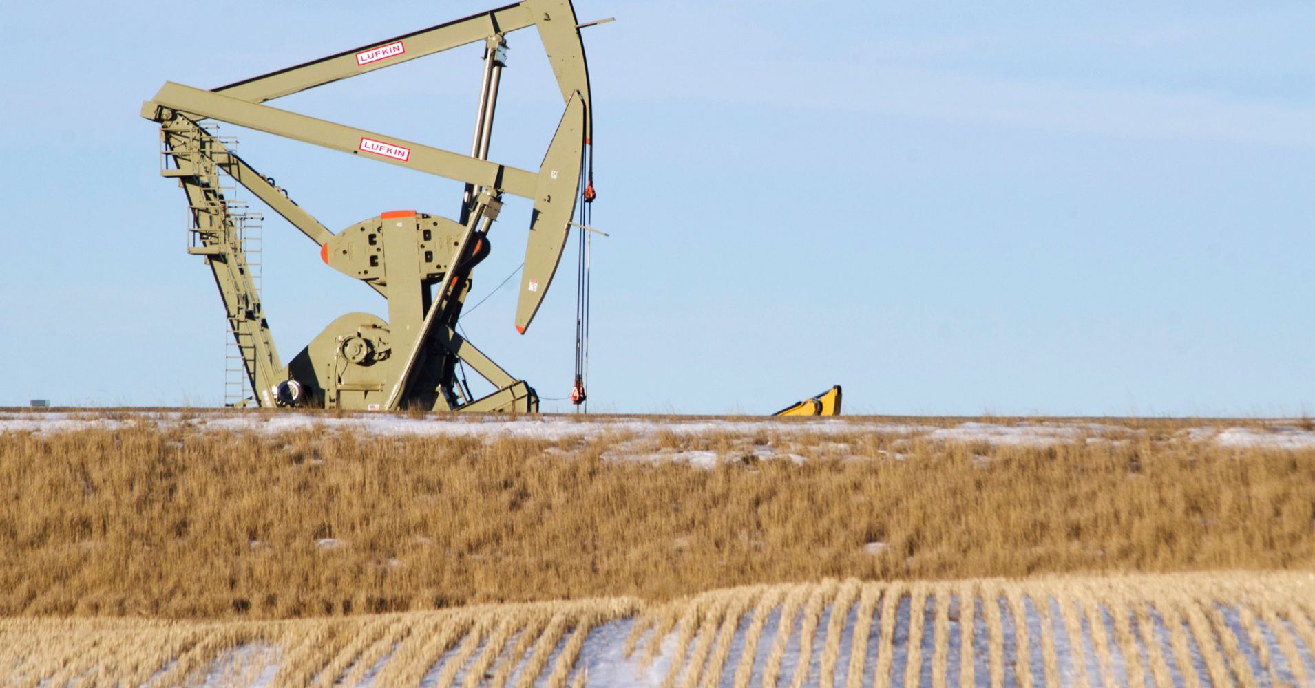 An oil pumpjack operates near Williston, North Dakota.