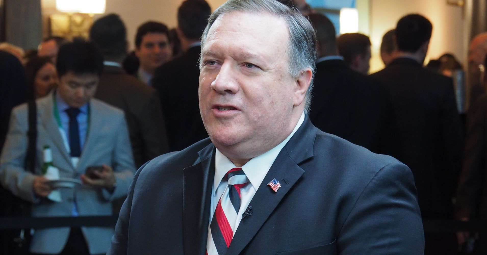 Secretary of State Mike Pompeo speaking at the 2019 CERAWeek in Houston Texas on March 12, 2019.