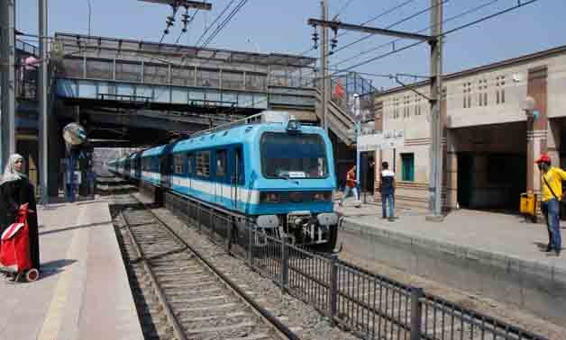 Metro train entering Kobry el Qobba station, Cairo - Reuters