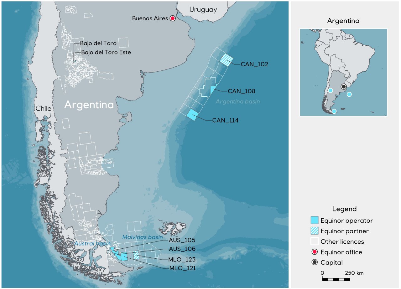 Equinor grabs five exploration blocks off Argentina