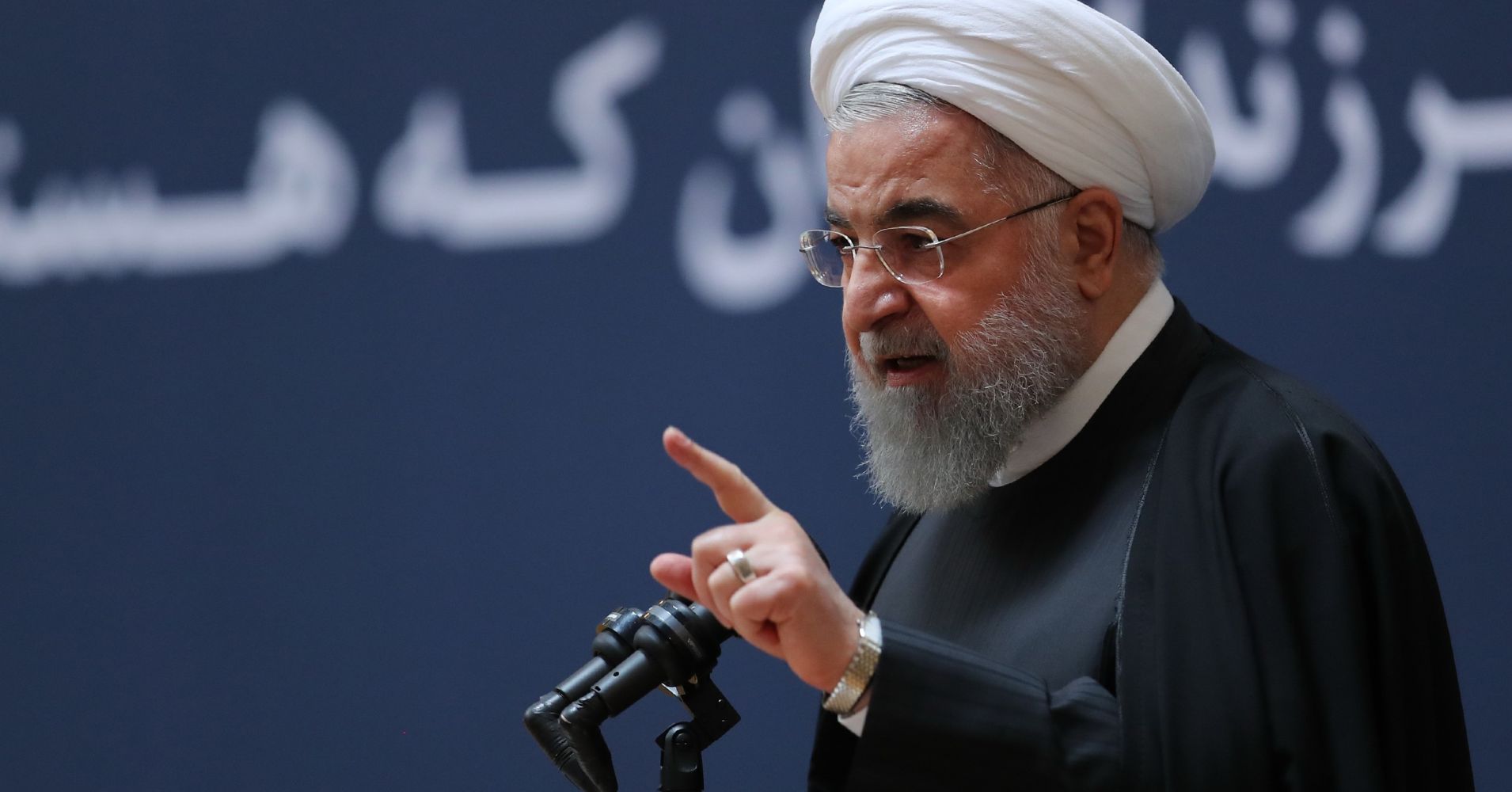 Iranian President Hassan Rouhani makes a speech during a ceremony in Tehran, Iran on January 10, 2019.