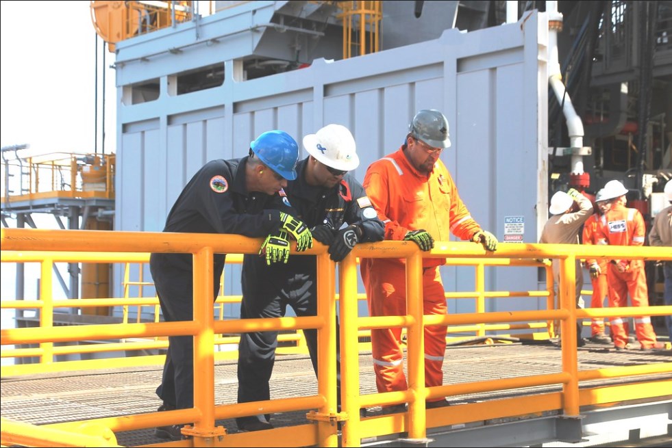 For illustration only; A BSEE inspector on an offshore platform - Image by BSEE