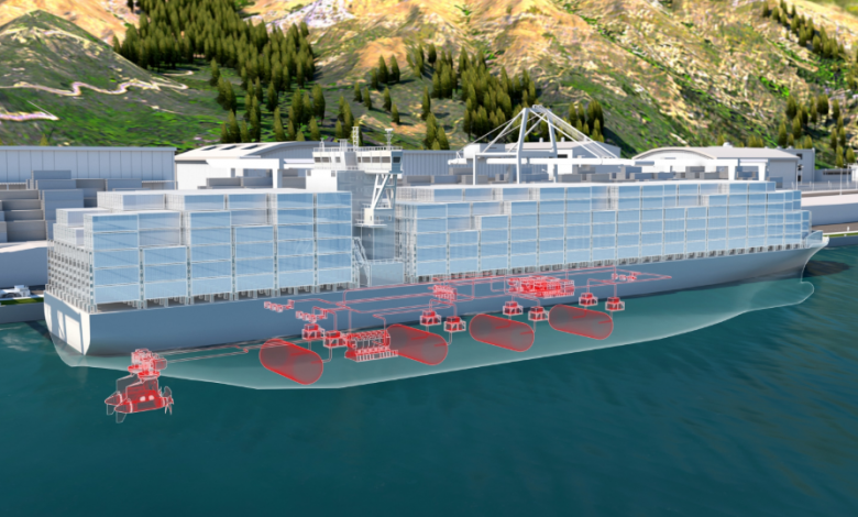 Concept illustration of a large vessel powered by fuel cells