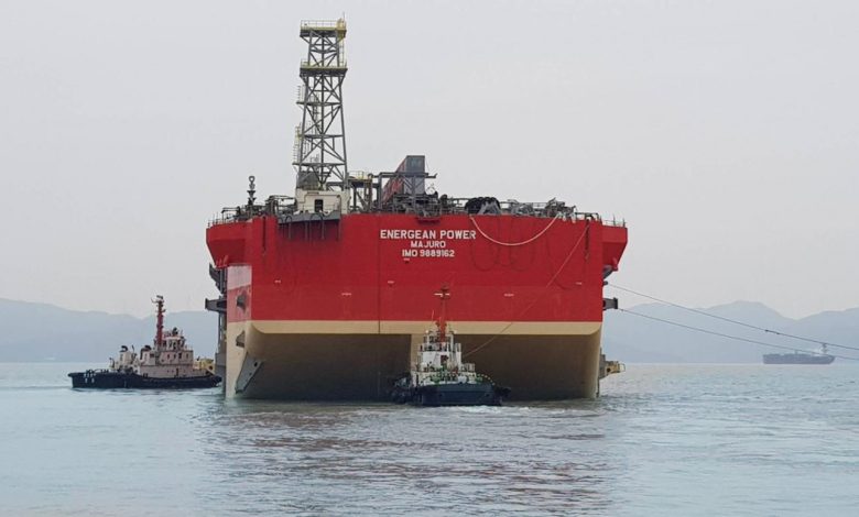 Energean Power FPSO hull reaches Singapore but yard operations in two-week halt