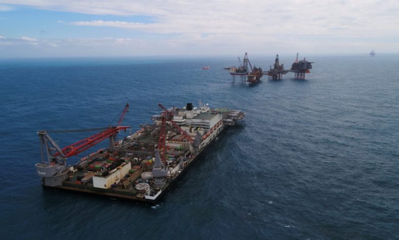 Pioneering Spirit in the Valhall field; Source: Allseas