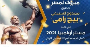 المالية تهنئ بيج رامي بلقب مستر أوليمبيا للعام الثاني على التوالي